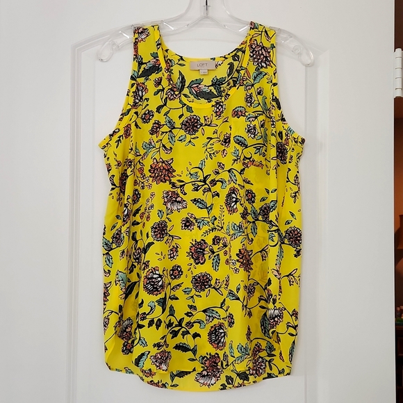 LOFT Tops - Pretty bright yellow floral top in great condition!